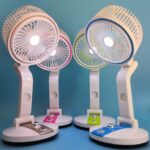 Rechargeable Folding Table Fan with Led Light LR