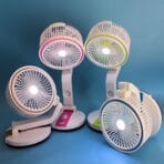 Rechargeable Folding Table Fan with Led Light LR - Image 2