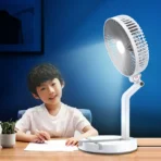 Rechargeable Folding Table Fan with Led Light LR - Image 3